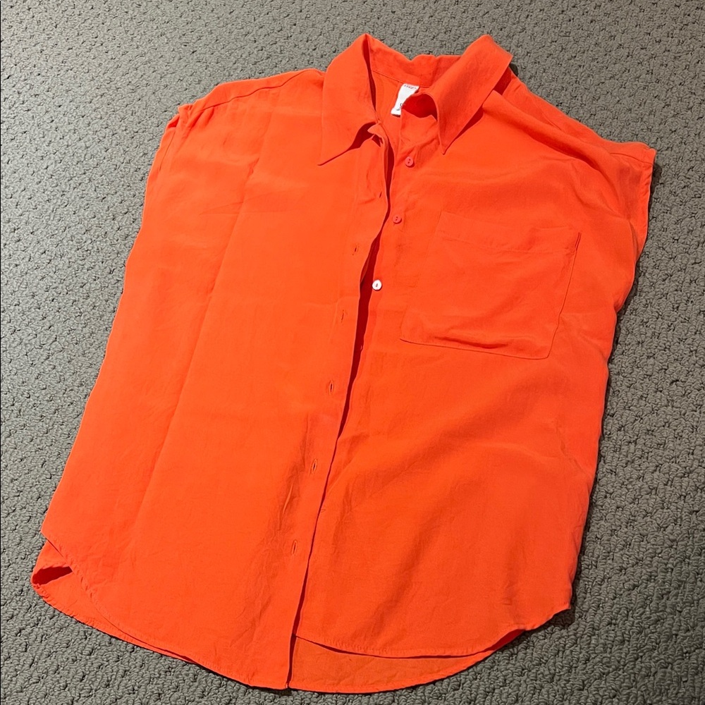 Mango Orange sleeveless blouse